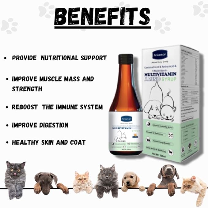 Aniamor Multivitamin Amino Syrup for Dogs and Cats 200ml